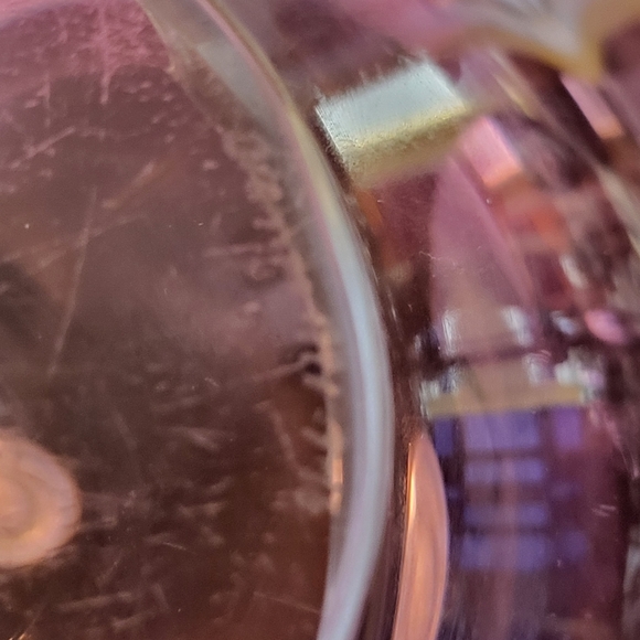 Signed Pink Art Glass Free Form Bowl 8.5" - Picture 12 of 12